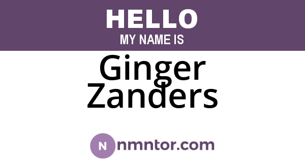 Ginger Zanders