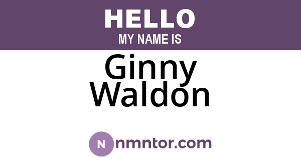 Ginny Waldon