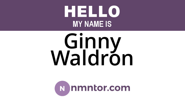 Ginny Waldron