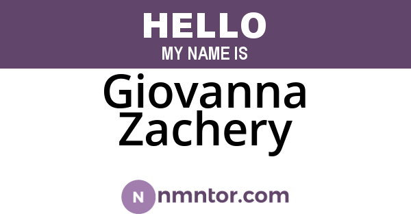 Giovanna Zachery