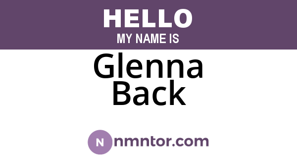 Glenna Back