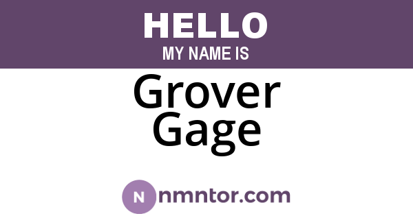 Grover Gage