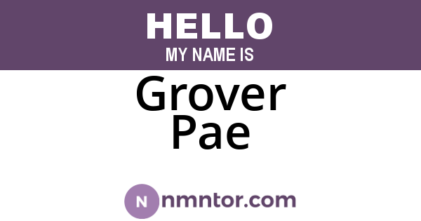 Grover Pae