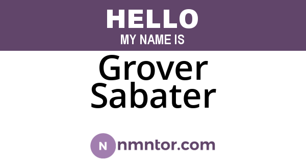 Grover Sabater