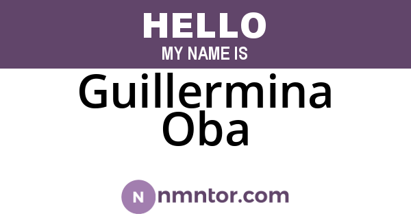 Guillermina Oba