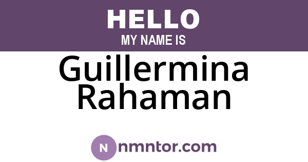 Guillermina Rahaman