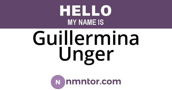 Guillermina Unger