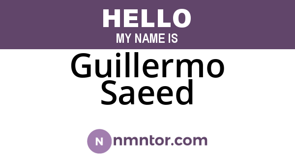 Guillermo Saeed
