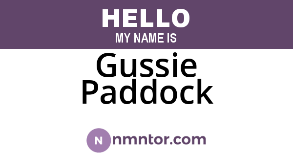 Gussie Paddock