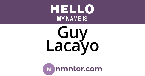 Guy Lacayo