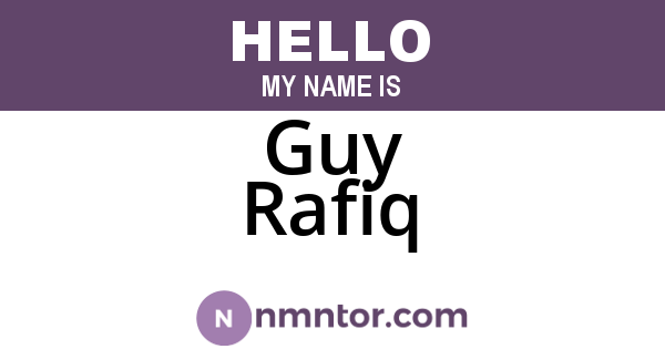 Guy Rafiq