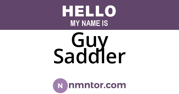Guy Saddler