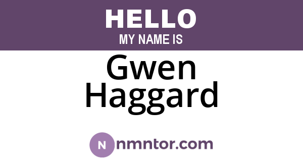 Gwen Haggard