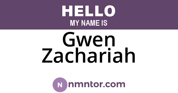 Gwen Zachariah