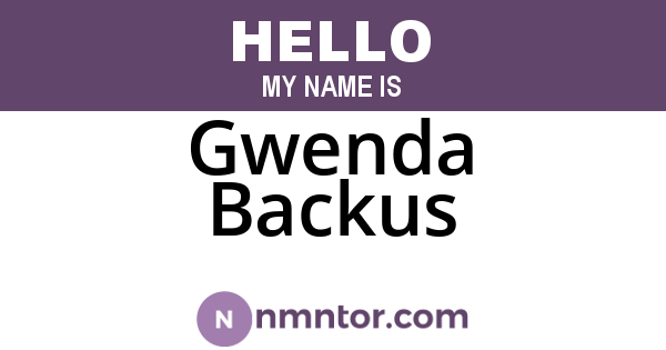 Gwenda Backus