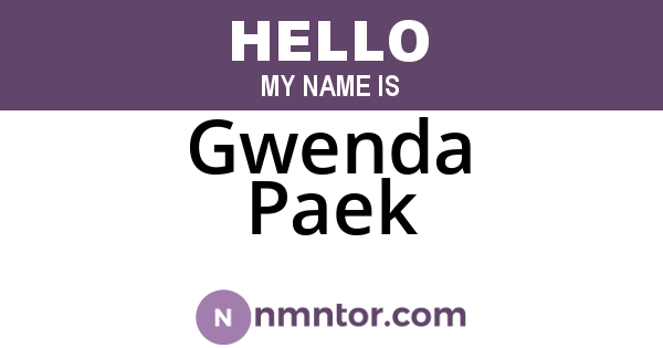 Gwenda Paek