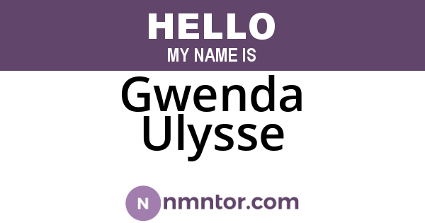 Gwenda Ulysse