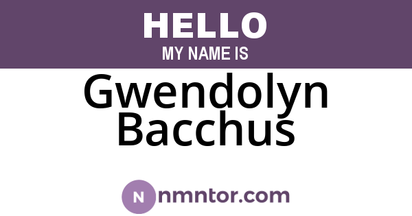 Gwendolyn Bacchus