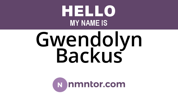 Gwendolyn Backus
