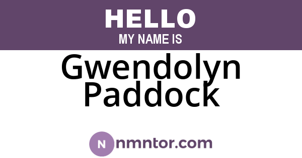 Gwendolyn Paddock