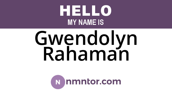 Gwendolyn Rahaman