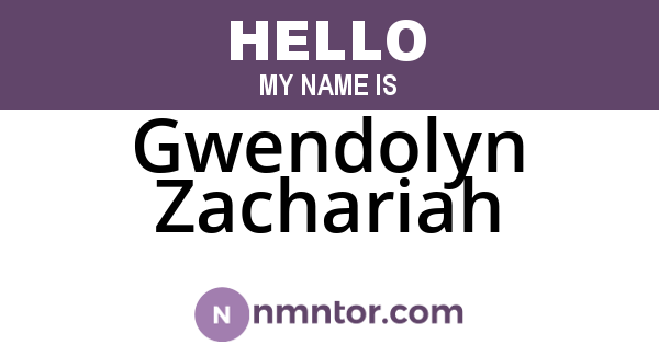 Gwendolyn Zachariah
