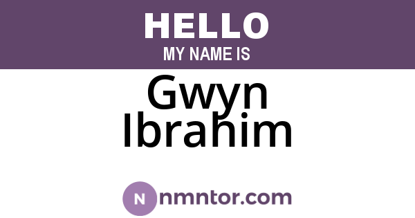 Gwyn Ibrahim