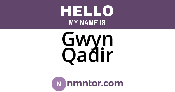 Gwyn Qadir