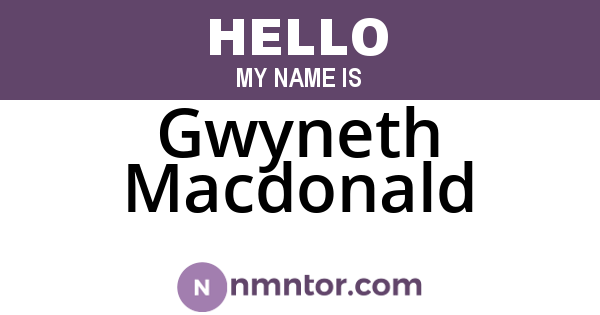 Gwyneth Macdonald
