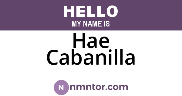 Hae Cabanilla
