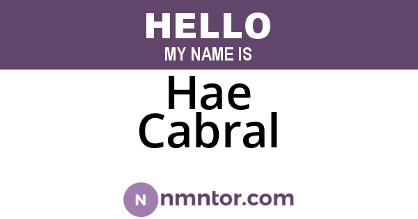 Hae Cabral