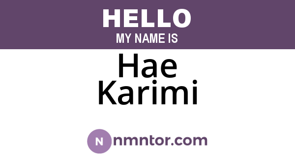 Hae Karimi