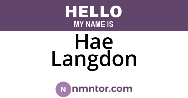 Hae Langdon