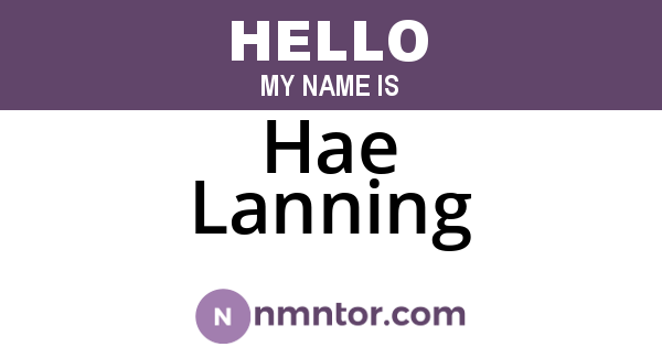 Hae Lanning