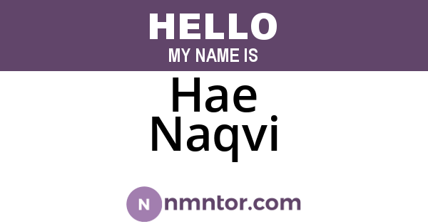 Hae Naqvi
