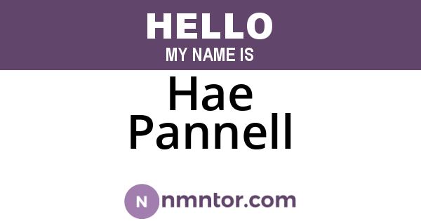 Hae Pannell
