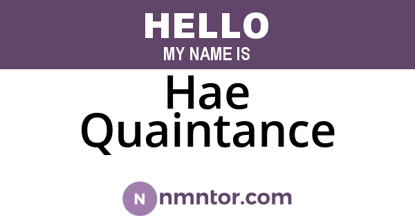 Hae Quaintance