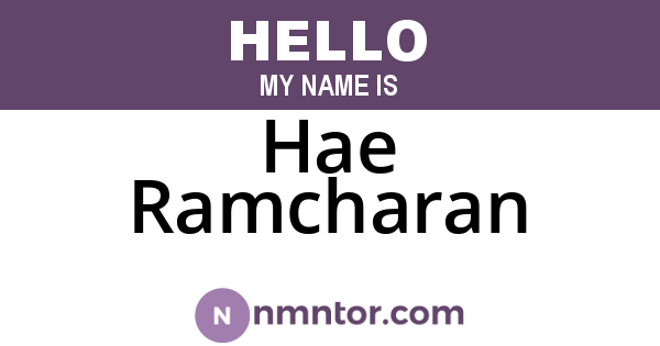 Hae Ramcharan