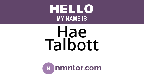 Hae Talbott