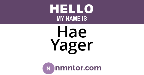 Hae Yager