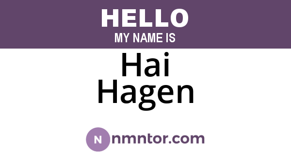 Hai Hagen