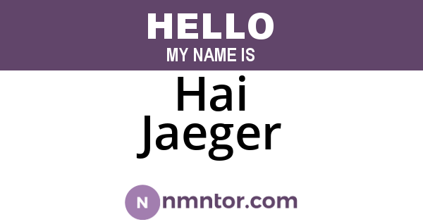 Hai Jaeger