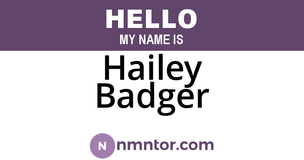 Hailey Badger