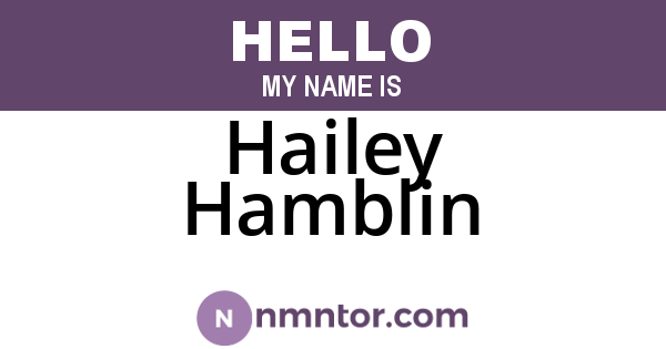 Hailey Hamblin