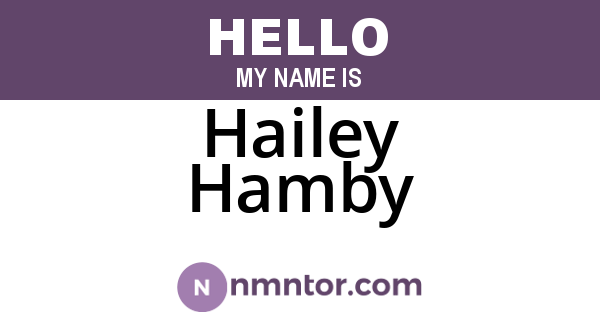 Hailey Hamby