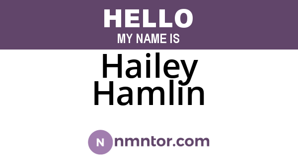 Hailey Hamlin