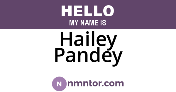 Hailey Pandey