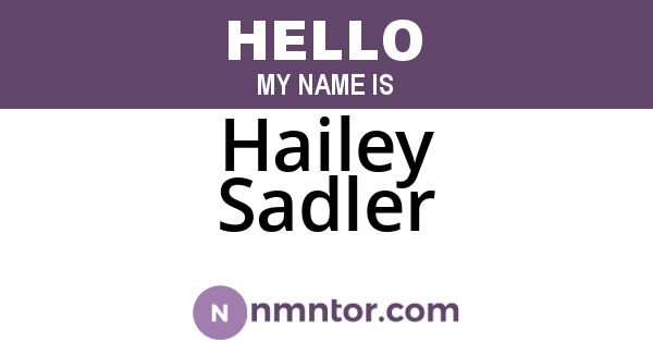 Hailey Sadler