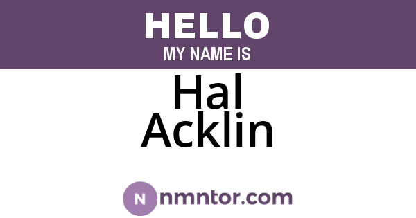 Hal Acklin
