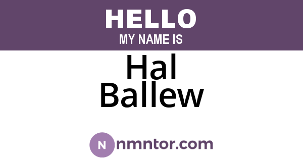 Hal Ballew